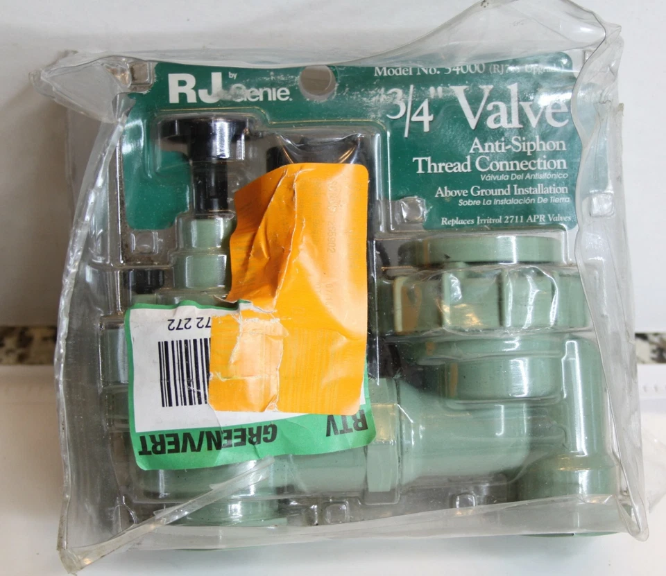 RJ Lawn Genie 3/4" Valve Anti-Siphon Thread Connection Model 54000 - Image 1 of 1