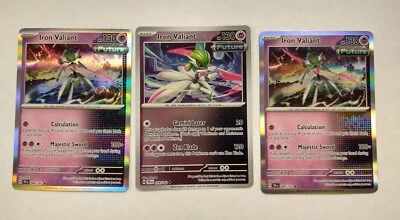 Pokemon TCG Iron Valiant 080/162 SV05: Temporal Forces Rare 3 Cards Playset - Image 1 of 2