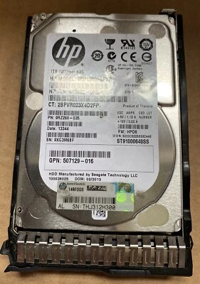 HP 1TB 6G SAS 7.2K 2.5'' 653954 Server HDD Hard Disk Drive MM1000FBFVR 605832 - Image 1 of 3