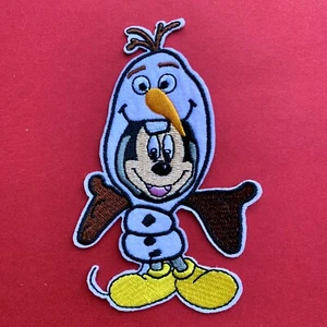 DISNEY MICKEY MOUSE OLAF SNOWMAN FROZEN EMBROIDERED PATCH SEW OR IRON ON - Picture 1 of 1