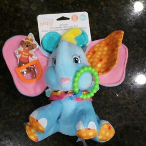 9" Disney Baby Dumbo Activity Toy Plush Stuffed Rattle Crinkle Teether