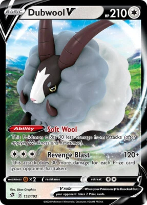 Dubwool V 153/192 NM Pokemon EN SWSH Rebel Clash - Image 1 of 2