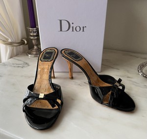 Dior Starlet Mule Sandal Black Patent Worn Once Practically New Size 8.5