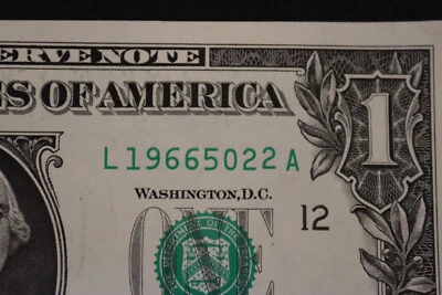 ONE DOLLAR FANCY BIRTHDAY/ANNIVERSARY NOTE  MAY 22, 1966 UNC  SN # L 19665022 A - Image 1 of 3