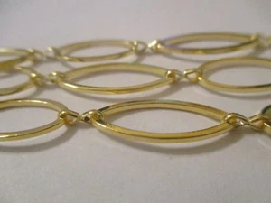 9 Ft Hand Made Gold Plated Brass Chain Links 20 & 16 mm Beautiful Quality + GPO - Picture 1 of 4