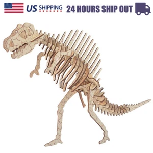 3D Wooden Puzzle dinosaur tyrannosaurus Toy DIY Model Xmas Gift for Teens Boys - Picture 1 of 7