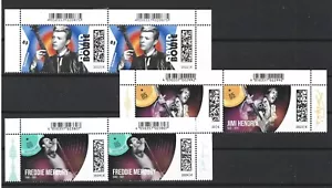 Germany 2022,23,24 Rock, Pop Music Legends Bowie Hendrix Mercury 3 MNH Pairs * - Picture 1 of 1