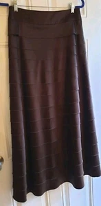 JS COLLECTIONS Special Occasion Skirt - 4 - Satin Tiers, A-Line, Maxi, Zip Close - Picture 1 of 6