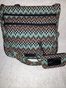 Vera Bradley Sierra Stream Umhängetasche Handtasche Kartenetui Set im Ruhestand - Bild 1 von 13