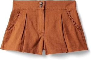 Janie and Jack Argan Oil Pleated Ruffle Linen Shorts Girls 7 NEW - Picture 1 of 3