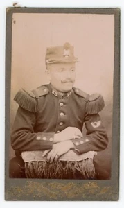 PHOTO CDV photographie, un militaire du 53ème régiment bon tireur pose - Imagen 1 de 2