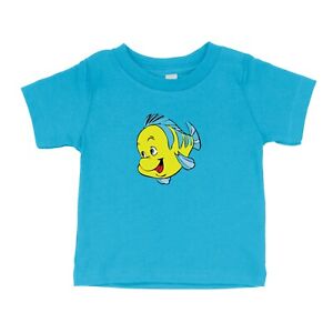 Cute Little Fish Toddler Kids Boy Tee T-Shirt Gift Print Flounder Little Mermaid