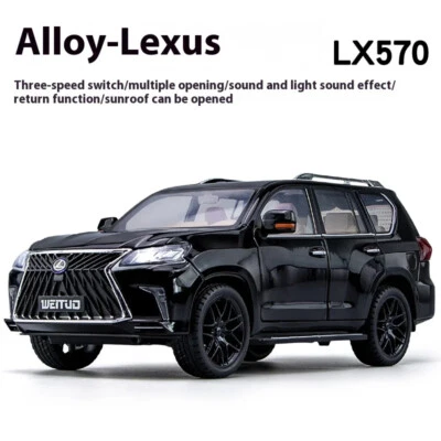 Large 1:18 Lexus LX570 Off-Road SUV Diecast Car Model Sound & Light Kids Gift - Image 1 of 4