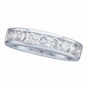 14kt White Gold Womens Round Channel-set Diamond Wedding Band 1/6 Cttw - Picture 1 of 1