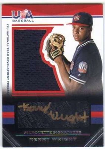 2017 Stars and Stripes Jumbo Silhouette Black Gold Jersey AUTO /43 Kerry Wright - Picture 1 of 2