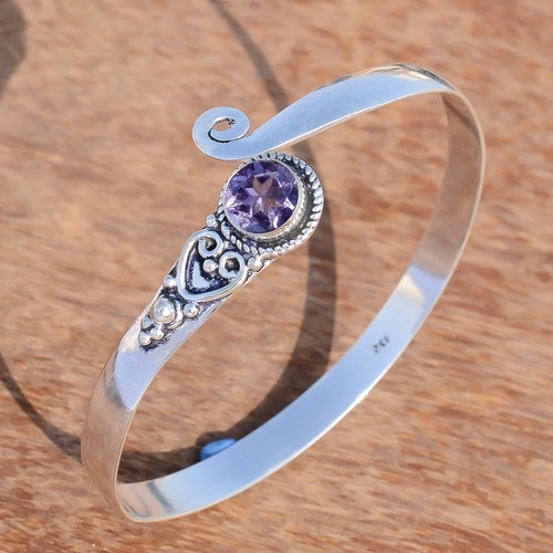 VALENTINO Bracciale Bracciale Pietra Preziosa Ametista Sfaccettata Argento Sterling 925 Look Tradizionale