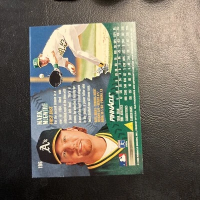 b54d Mark McGwire #196 Oakland A’s Athletics 1995 Pinnacle - Image 1 of 2
