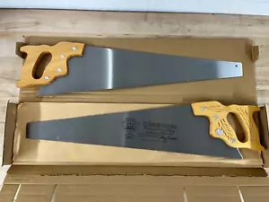 Lot of 2 New NOS Disston D-23 8 point 26" Crosscut Carpenter Handsaw Saws in Box - Picture 1 of 13