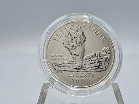 1999 U.S. Mint Yellowstone Park Commemorative Dollar w/ OGP/COA "Uncirculated"#1 Cover