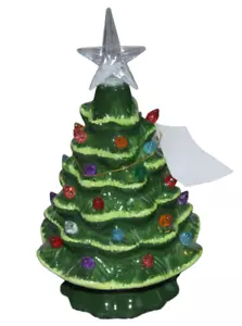 Hobby Lobby Nostalgia Ceramic Light Up Christmas Tree Green Decor 7.5" NEW - Picture 1 of 6