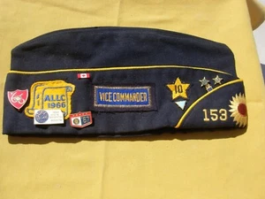 AMERICAN LEGION WOOL GARRISON SERVICE CAP BLACK W/GOLD PASPEL OLATHE KANSAS - Bild 1 von 5