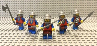 LEGO Lion Knights Minifigures Lot of 5 Castle Warriors Medieval Guys Swords NEW - Image 1 of 4