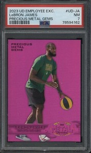 2023 UD Employee Exclusives Precious Metal Gems PMG Purple LeBron James PSA 7