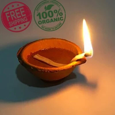 Lámpara de aceite de cerámica de arcilla tradicional hecha a mano 10 piezas festival hogar decoración habitación Foto 1 de 4