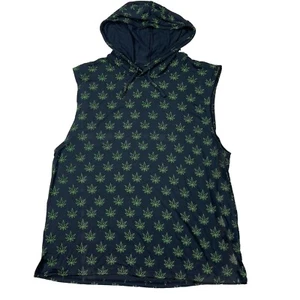 Meundies schwarz grün Pullover Hoodie ärmellos Herren Größe XL Druck J1E - Bild 1 von 3