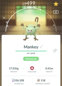 Pokémon Go Shiny Mankey Trade! Registered Or 30 Day Friends! *See Description* - Picture 1 of 2