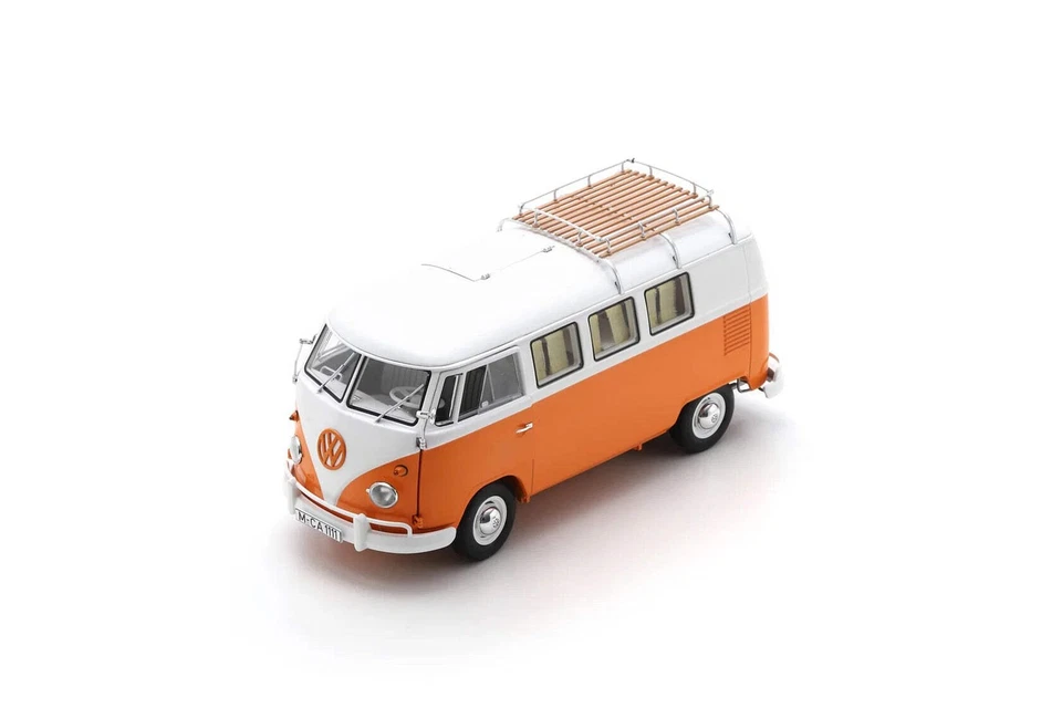 Schuco 1959 Volkswagen T1 Camper Bus Orange and White 1:18 450060600 - Image 1 of 1