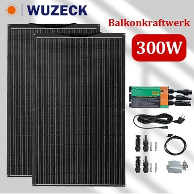 300W Balkonkraftwerk Komplettset 300W PV Flexibles Monokristallines Solarpanel - Bild 1 von 4