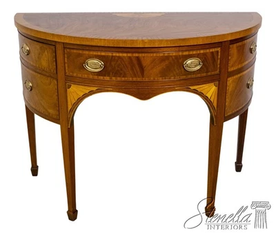 L70170: BAKER Federal Style Inlaid Mahogany Demilune Server - Image 1 of 4