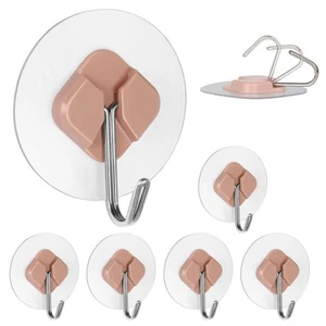 304 Stainless Steel Wall Hooks, Self Adhesive Utility Hooks for Hanging Heavy... - Picture 1 of 7