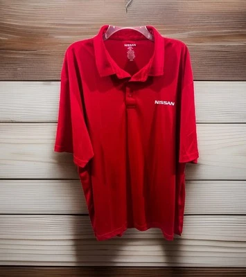 Camisa polo roja con logotipo bordado Nissan bandera americana talla 2XL XXL de Estados Unidos para hombre Foto 1 de 4