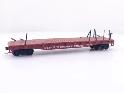 *READ* Atlas N Scale Western Maryland Flat Car 2432 Model Railroad Train Car - Image 1 of 4