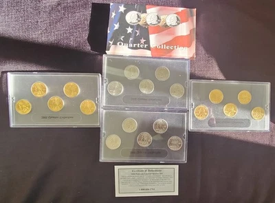 (4) Edition State Proof Boxed Lot-(4) Quarter Sets-2000-2002-Gold & Platinum-AE - Image 1 of 4