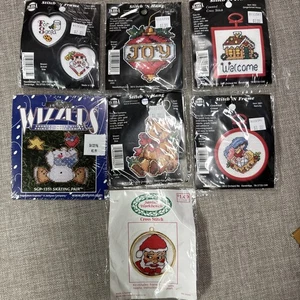 Lote de 7 Kits Mini Punto N Marco Colgar NMI Navidad Varios Punto de Cruz - Imagen 1 de 8