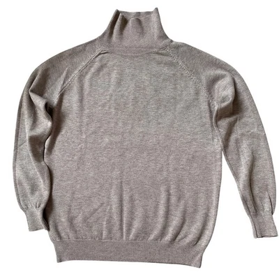 Suéter luxuoso de gola alta com sensação de cashmere | Camurça Mocha, cápsula de negócios P, M novo - Imagem 1 de 3
