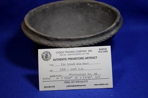 Authentic Mississippian Pie Crust Bowl Pottery Artifact - Picture 1 of 5