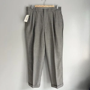 Vintage Slates Levi’s Dress Pants Gray Textured Wool Pleated Cuffed 34x29 NWT - Picture 1 of 14