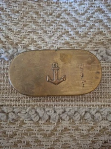 Vintage Royal Navy brass large snuff box - Made In India - Picture 1 of 7