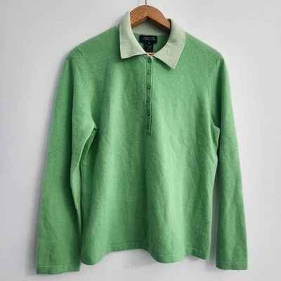 Suéter Jones New York Signature para mujer talla XL lima 100 % cachemir manga larga Foto 1 de 4