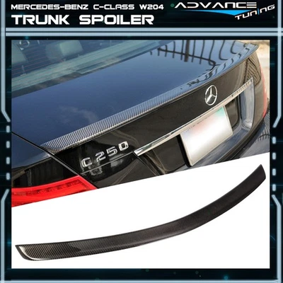 Fits 08-14 Mercedes-Benz C-Class W204 4D Rear Trunk Spoiler Wing - Carbon Fiber Foto 1 de 4