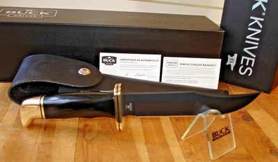 NIB CKS CUSTOM BUCK KNIFE 119 SPECIAL BLACK PHENOLIC HANDLE BOS S35VN BLACK BLD - Image 1 of 4
