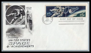 US FDC # 1331-1332 5c Space Achievements ArtCraft KSC Cancel 1967, 9F570 - Picture 1 of 1