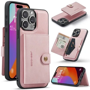 Para iPhone 16 Pro Max 15 14 13 12 11 8 XR XS Teléfono Cubierta Magnética Cuero Billetera - Imagen 1 de 19
