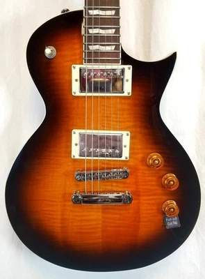 ESP LTD EC-256FM, Tampo de Bordo Flamejante, Corpo de Mogno, Sunburst Marrom Escuro - Imagem 1 de 4