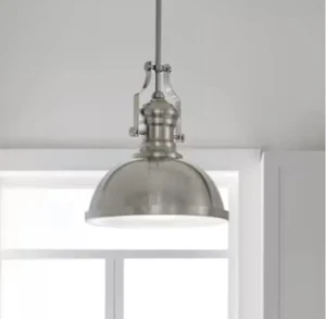 Kichler Satin Nickel Industrial Frosted Glass Dome LED Pendant Light New In Box - Picture 1 of 9