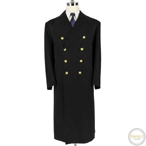 Nuevo sin etiquetas Abrigo Ralph Lauren Etiqueta Púrpura Negro Lona Charretera Dbl Pecho Balmoral 46 - Imagen 1 de 12